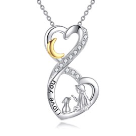 POPLYKE Infinity Necklace for Women Sterling Silver Gitls and Dog Necklace Infinity Jewelry Girls for Girls Dog Lovers