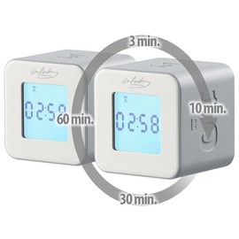 infactory Tea clock: Set of 2 digital timer cubes with 4 times, 6 x 6 x 5.5 cm (cube timer, sports watches, chess games)