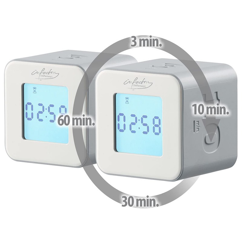 infactory Tea clock: Set of 2 digital timer cubes with