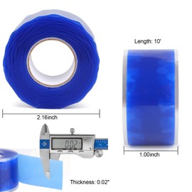 1 Inch x 10 FT Self-Fusing Silicone, Thickness 0.5mm Hose Repair Tape, Heavy Duty and Leak Proof Rubber Hose Tape, Pipe for Water - Blue