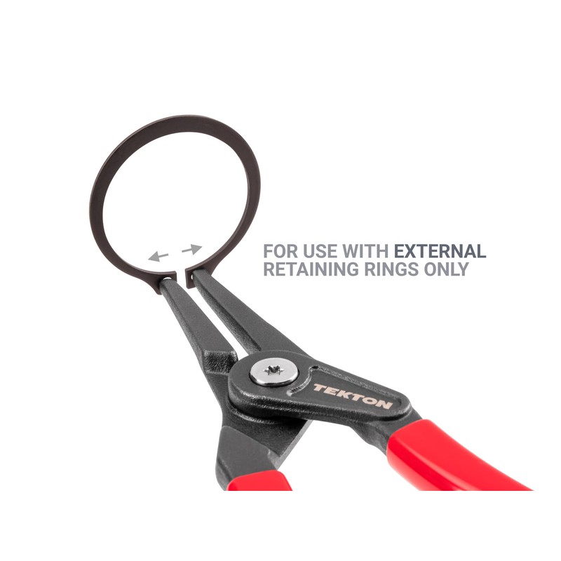 TEKTON 9 Inch External Retaining Ring Pliers (0.090 in. Tips)