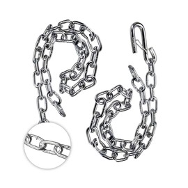 Motor God Trailer Hitch Safety Chain with S-Hook and Latch, Steel (Pair) (6000 lb)