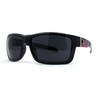 SA106 Mens Wrap Around Rectangle Biker Plastic Sunglasses Black Red