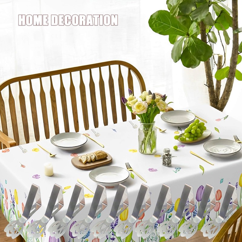 CUNGLIN Tablecloth Clips for Outdoor Tables, Tulip Shape Picnic Table