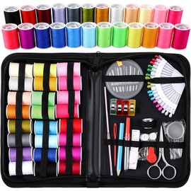 106 Piezas Kit de Costura. Kit de Costura Profesional Portátil, con 24 Colores de Hilo, Agujas, Tijeras, Accesorios de Costura, para Reparaciones de Ropa de Emergencia, Reparación del Hogar