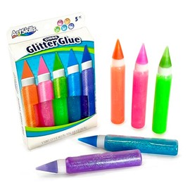 ArtSkills Jumbo Rainbow Neon Glitter Glue Pens, 5 Colors