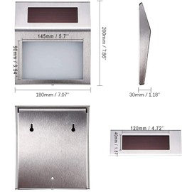 MOLVCE Stainless Steel House Number Solar Illuminated 2 LEDs Solar House Number with Twilight Switch IP65 Waterproof Outdoor with Numbers 0-9 & Letters A-H