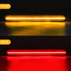 R&F Auto 4PCS Smoked Lens LED Side Marker Lights Replacement for Sierra 2500HD 3500HD 2020-2024 Pickup Truck Amber Front Rear Red Fender Side Markers Driver Passenger Sides Lamps