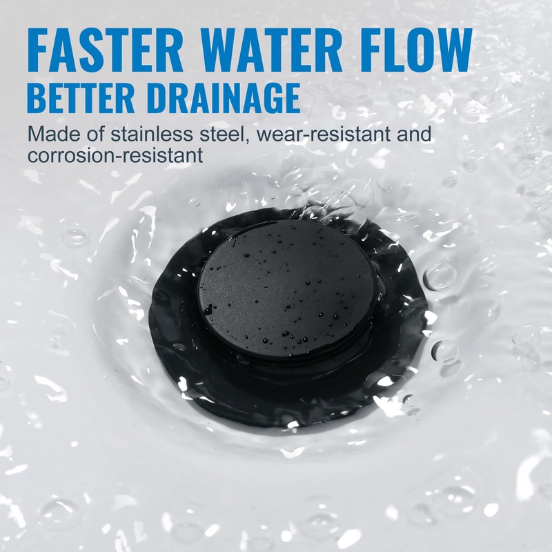 ALEASHA Pop Up Sink Drain Without Overflow, Bathroom Sink Drain