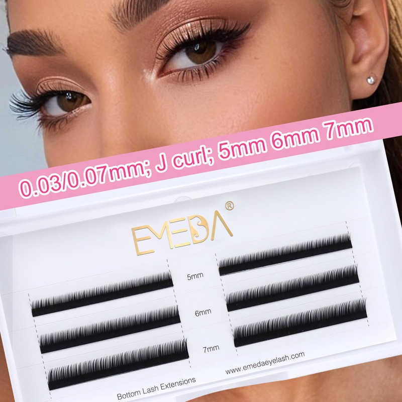 Lower Eyelash Extensions, EMEDA 5 mm 6 mm 7 mm