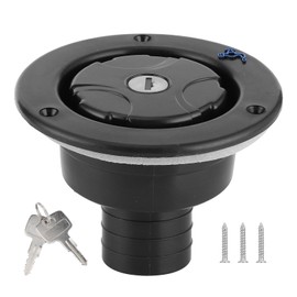 Round Water Inlet Fill Lock Tank Filling Port W/Key for RV Yacht Camping Car TrailerBlack