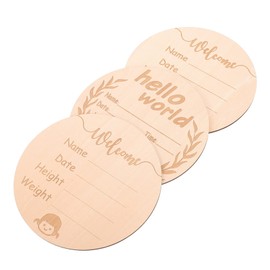SUPVOX 3pcs Milestone Cards Wooden Growth Recording Signs for Newborns Photo Prop Cards for Monthly Announcements Growth Tracking for Parents