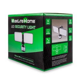 Maxlite Home MSL2HL LED Motion Sensor Security Light - Black Finish, 2500 Lumens, Flood Light, Spot Lights Outdoor, PIR Motion Sensor, Dusk to Dawn Outdoor Lighting, Exterior Lighting Fixtures