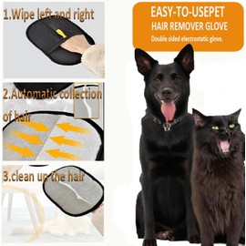 LENGAIJIN Pet Hair Remover, Electrostatic Pet Hair Removal Gloves, Reusable Cat & Dog Hair Remover for Couch, Furniture, Carpet, Curtain, Upgraded Animal Fur Removal Tool, Cat Grooming Gloves-1 PCS
