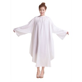 Cut Cloth with Sleeves Cape for Haircuts, Haircuts, Barber Shops, Large Chairs, Velcro Tape, For Professionals, Adults, Children, Hair Salon, Self Cut, Self Coloring (White)