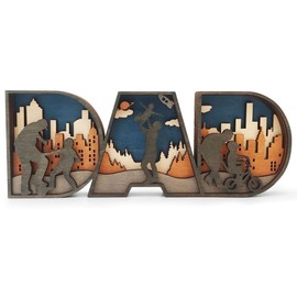 YNNHUDEEP Wooden Sign 'Papa' Decoration 22.5 x 8.5 cm Wooden Family Rustic Father's Day Gift Decorative Wall Plate