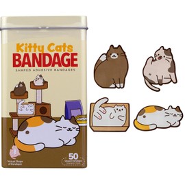 BioSwiss Vendas autoadhesivas con forma de gatito, sin látex, estériles, para el cuidado de heridas, divertidos suministros de primeros auxilios para niños y adultos, 50 unidades