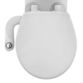 Bio Bidet by Bemis SlimEdge Dual Nozzle Bidet Attachment with Bemis Round Toilet Seat, Fresh Water Spray, Non Electric, Easy to Install, Brass Inlet and Internal Valve