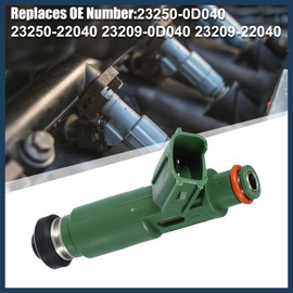 INFINAUTO Fuel Injector, for Toyota Matrix Base, XR 1.8L 2003-2008 for Toyota Corolla CE, LE, S 1.8L 2000-2004 No.23209-22040/23209-0D040 Metal Green, 4pcs