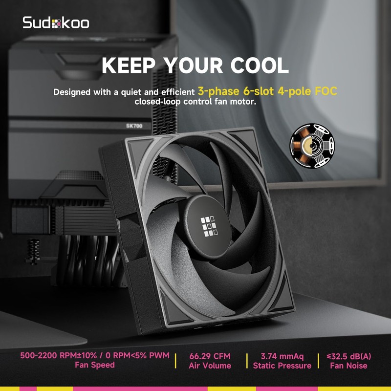 Sudokoo Sudokoo SK700V AM5 CPU Cooler, AM5 Exclusive, Digital Display,