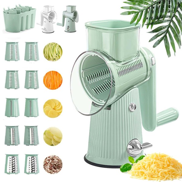 Generic 5 in 1 Rotary Grater, Preservea, Green, Polypropylene (PP)