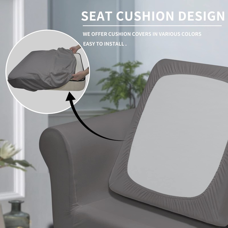 Easy-Going 2 Pieces Microfiber Stretch Chair Slipcover – Spandex Soft