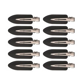 Cwllrn 10 pieces No Bend Hair Clips for unisex, No Crease Hair Clips for Hair Styling and Makeup Application (Black)