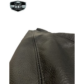 Center Console Armrest Lid Cover Skin, Black Genuine Leather (Fits: 1997 1998 1999 2000 20001 2002 2003 2004 Corvette C5) (Black Leather (Black Stitching))