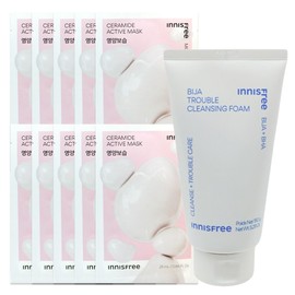 (10 sheets) Innisfree Active Mask Ceramide (Nutritious Moisturizing) + Visa Trouble Cleansing Foam / (10매)이니스프리 액티브 마스크 세라마이드 (영양보습)+비자 트러블 클렌징 폼