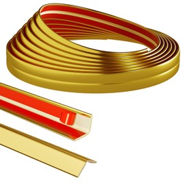 Raycity 22 Feet Flexible Inside & Outside Corner Trim Molding Peel and Stick Molding 90° External Corner Guards Trim for Tile and Wall Edges Gaps, Furniture and Wall Repair-Gold