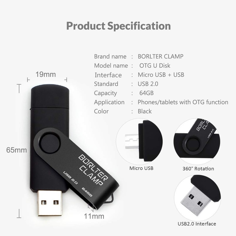 64 GB OTG USB Flash Drive Dual USB Flash Drive