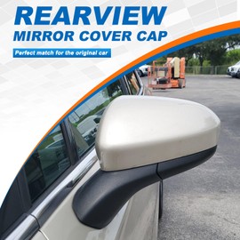 Car Rearview Mirror Cover Cap Housing Protective Cover For Exterior Mirrors Fit For Ford Fusion 2013-2018【Only for North American version Without Turn Signal】‎A02RVP1201ABK(Unpainted, Right Side)