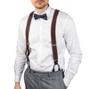 Mens Button End Elastic Suspenders - Adjustable Y shape Formal