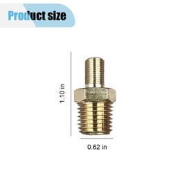 2PCS Air Inflator Adapters, Brass Tire Inflator Connector with Valve Stem Inside, 1/4" NPT (M) to Standard Schrader Valve (M), Fit for Portable Car Air Hose, Air Compressor/Pump (No Valve Stem Inside)