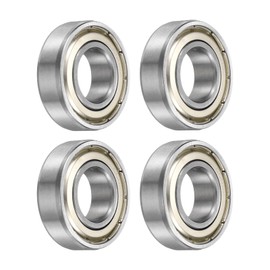 sourcing map 4pcs 6002ZZ Bearing 15x32x9mm, Chrome Steel Double Shielded Precision Bearing, Lubricated Deep Groove Ball Bearings, P6 (ABEC 3)