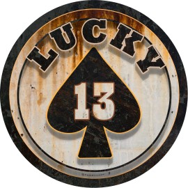 ProSticker 305.6 (One) 6" Lucky 13 Ace of Spades Rat Rod Gasser Rusty Decal