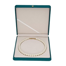 DECWXON Pearl necklace jewelry box, PU leather, wedding jewelry box, holiday gifts, jewelry counter display, beautiful appearance, excellent texture (Light blue)