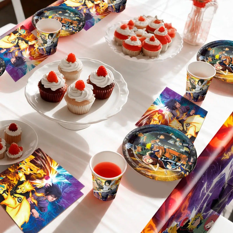 Vajilla Cumpleaños Naruto Kakashi Sasuke Fiesta Decoracion