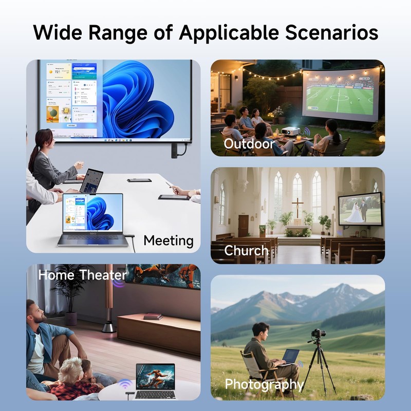 ORIVISION Phone/Tablet Wireless Mirroring-HDMI Transmitter and Receiver 328FT/100M, 5.8G/2.4G Display