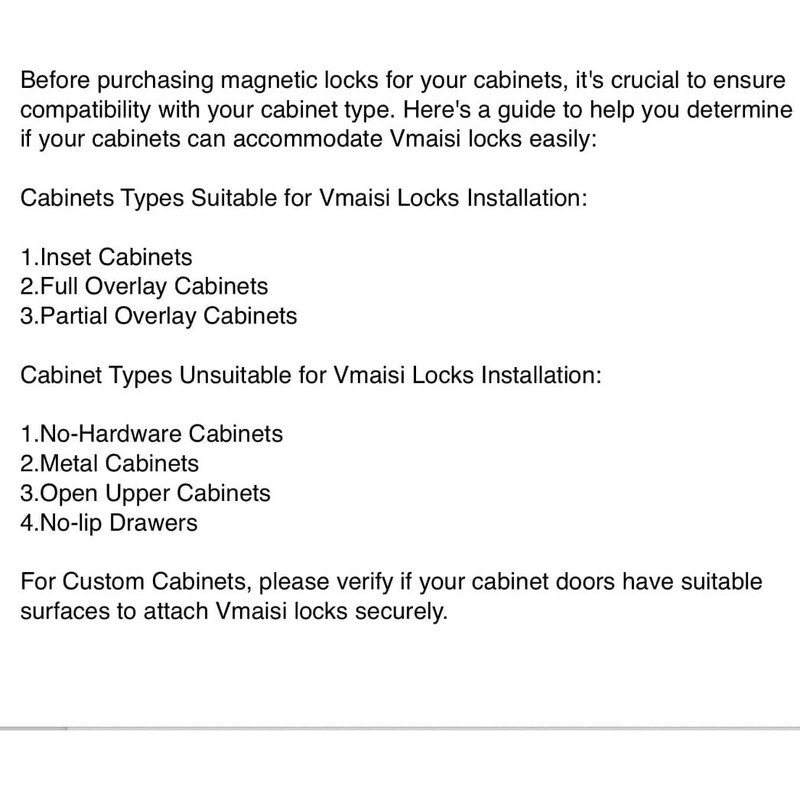 Vmaisi Adhesive Magnetic Locks for Cabinets & Drawers (10 Locks