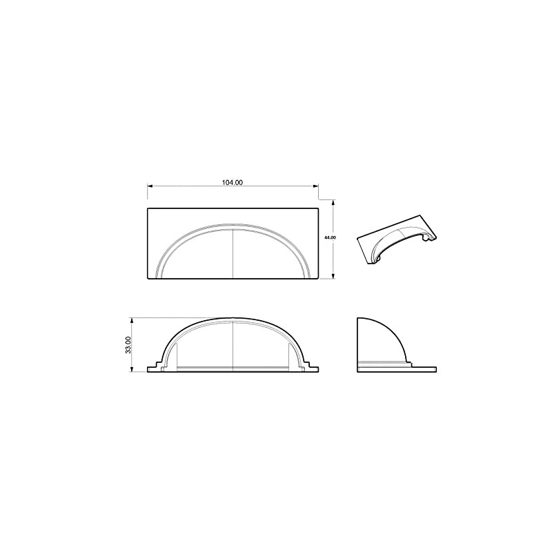 French Furniture Fittings Set of 4 Cup Handles for Drawers,