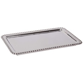 Mariposa 3907 Beaded Buffet Tray, Silver