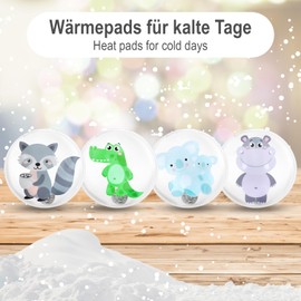 COM-FOUR® 4x pocket warmers wild animals, hand warmers for adults