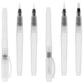 Xindojuz 6 PCS Pencil Style Envelope Sealer Moistener, Stamp Moisteners with Nylon Brush Head, Envelope Licker Tool Mailing Moistener Wetter Roller for Office Classroom (Clear)