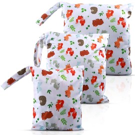 EKKONG Nappy Bags, Wet Bags, Wet Bags, Pack of 3, Changing Bag, Waterproof Washable Wetbag Organiser for Toddlers, Nappies, Travel, Gym, Beach, Pool, E, No