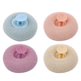 Alnicov 4PCS Bath Sponges Sunflower Massage Sponge with Suction Cup Exfoliating Sponge Multifunctional Shower Sponge