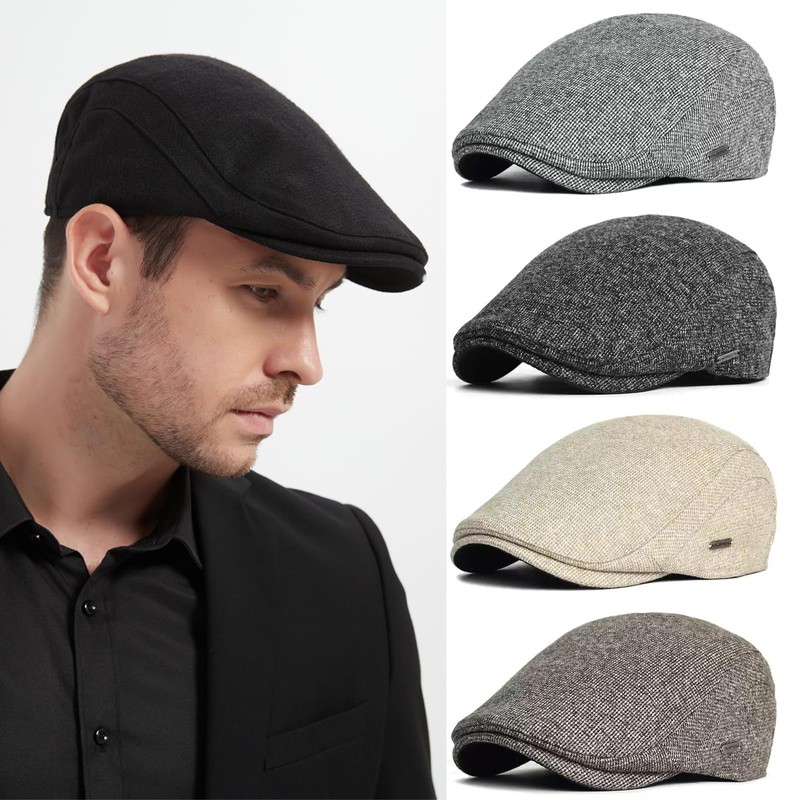 EKMTBJXY Flat Beret Men's Peaked Cap Cotton Beret Newsboy Driving