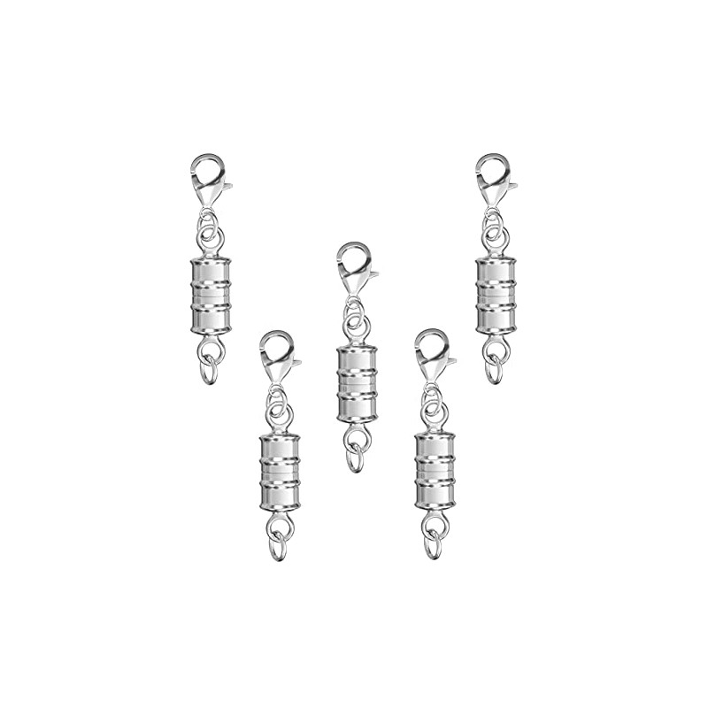 Gleader Magnetic Necklace Clasp, Silver, 0.6 mm