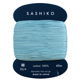 Yokota Daruma Filato per Sashiko, colori singoli e variegati (blu marino, sottile, 40m su cartoncino)