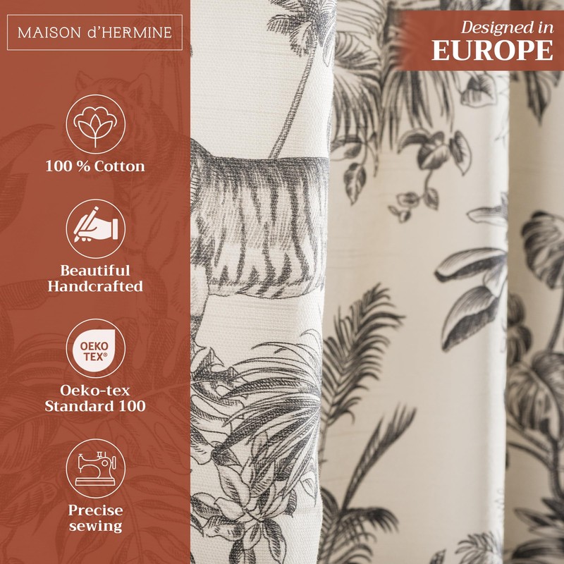 Maison d' Hermine Curtains for living room 100% Cotton 124